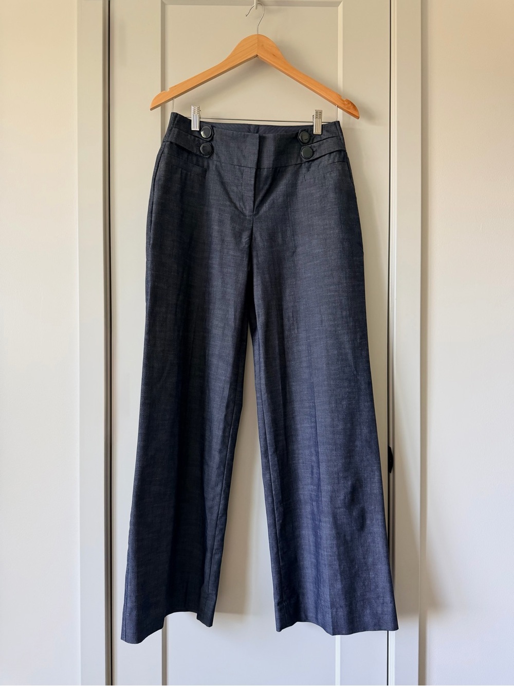 The Limited Wide Leg Sailor Trouser Pants Blue Charcoal Gray Size 6